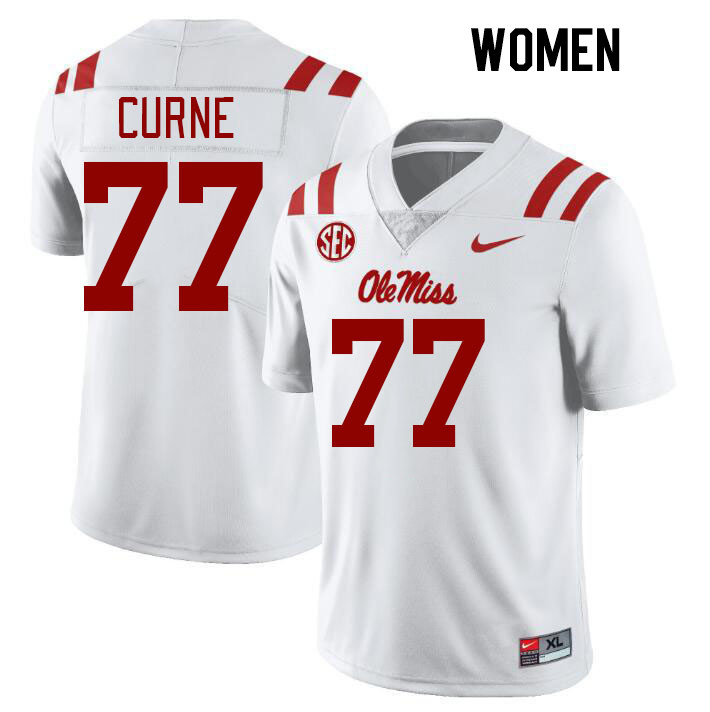 Women #77 Victor Curne Ole Miss Rebels College Football Jerseys Stitched Sale-White